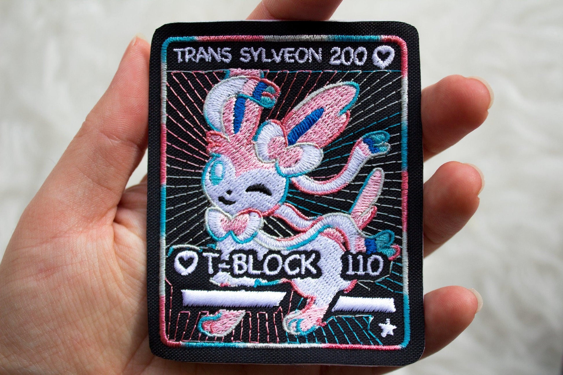 Trans SyIveon Card Sew-On Patch AlienInAJar