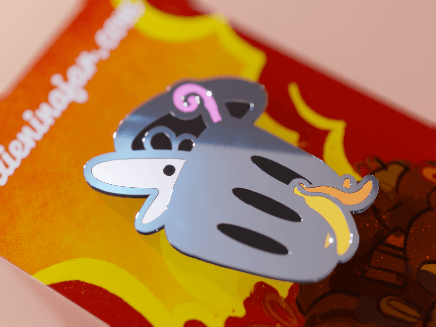 Trash Opossum Enamel Pin AlienInAJar