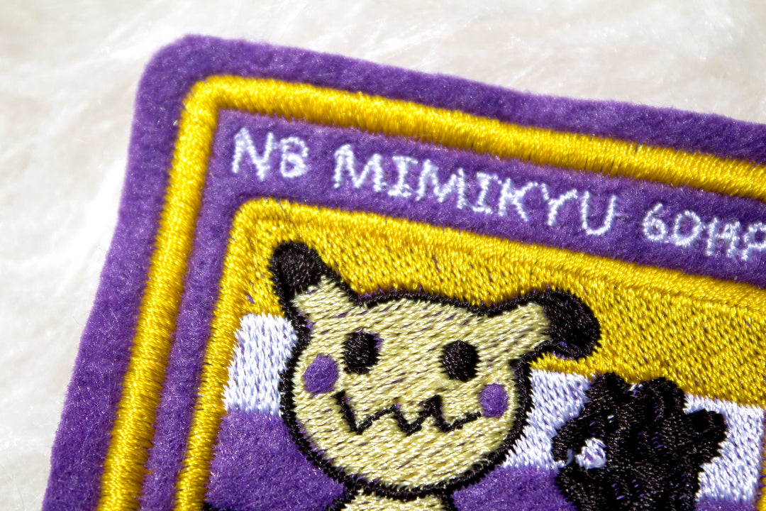 Mimikyu - Iron on patch - Shiny Metallic Embroidered. Pokemon patch.